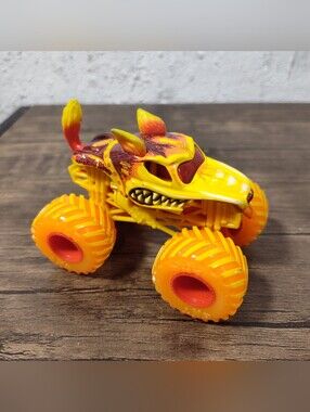 Monster Jam Mutt Husky Fire Orange Loose Truck HTF 1/64 Walmart Ice Series